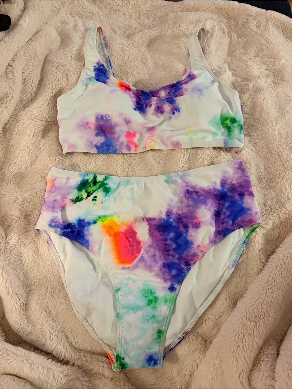 SHEIN High waisted tie dye bikini 2 piece